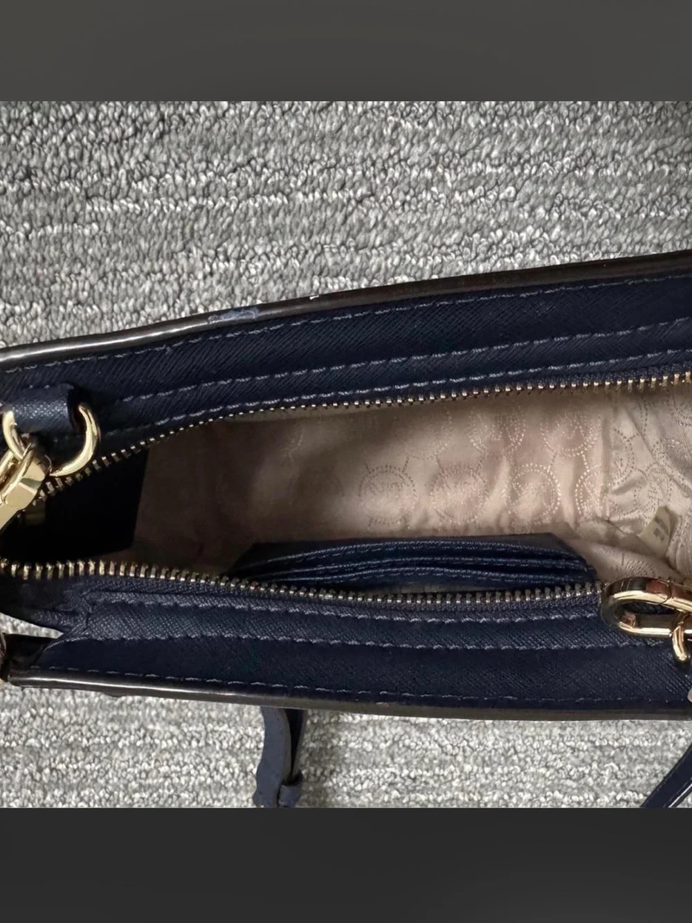Michael Kors Navy Selma Leather Crossbody